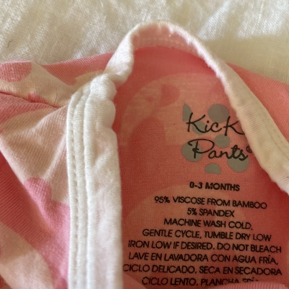 Kickee Pants pink elephant one piece 0-3 months - Picture 7 of 11
